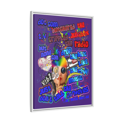 drop the beat - framed canvas art (purple)