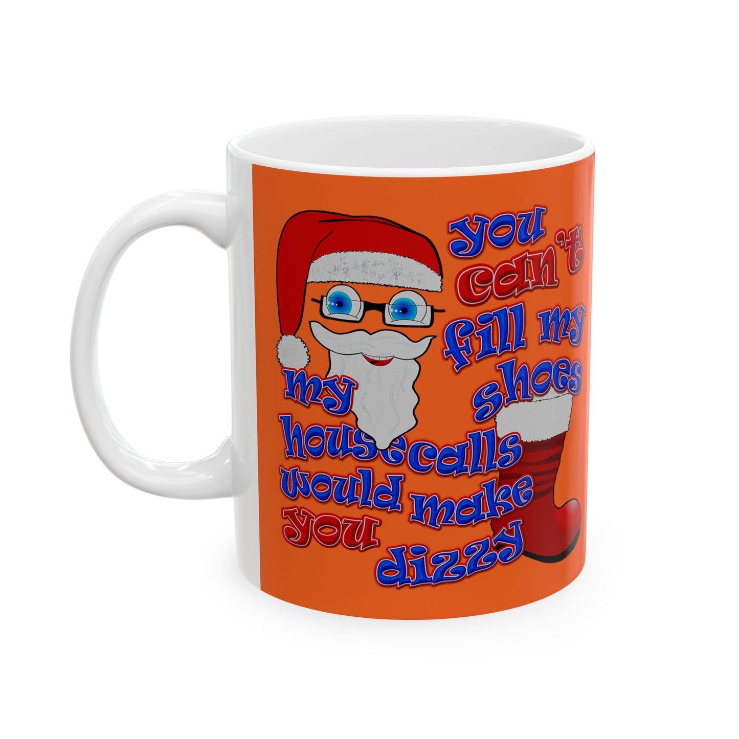 santa's shoes - White Mug (orange)