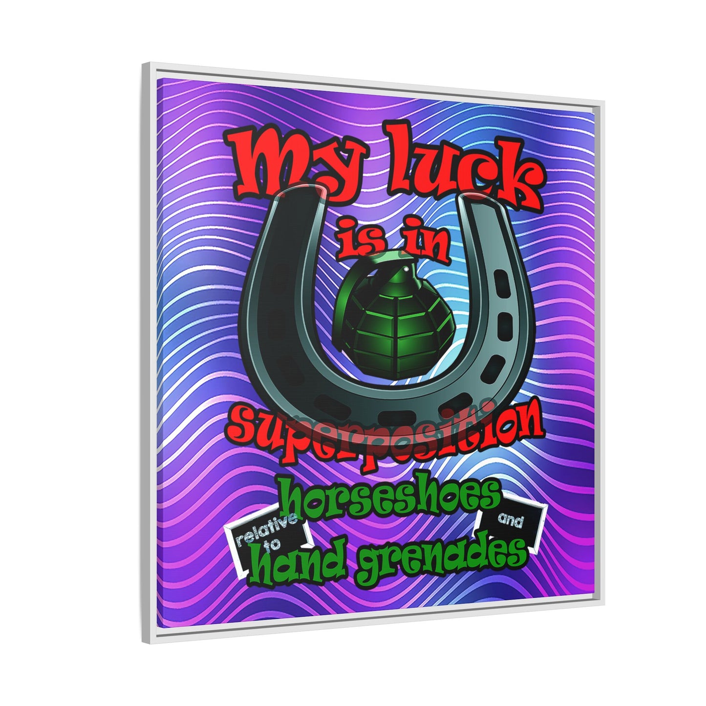 my luck - framed canvas art (purple wave)