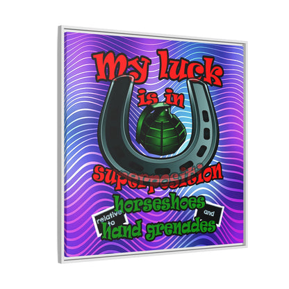 my luck - framed canvas art (purple wave)
