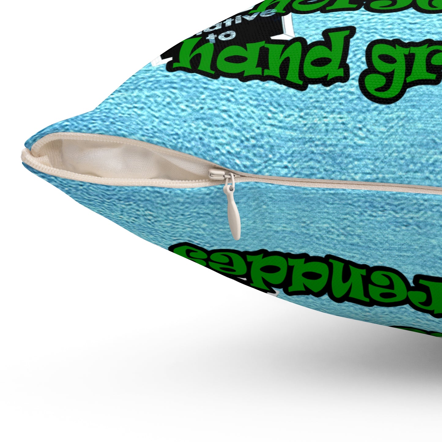 my luck - Spun Polyester Square Pillow - (faded blue)