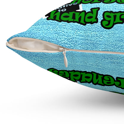 my luck - Spun Polyester Square Pillow - (faded blue)