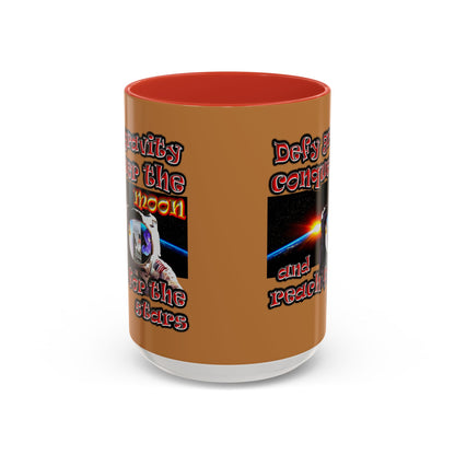 defy conquer reach - Accent Mug (light brown)
