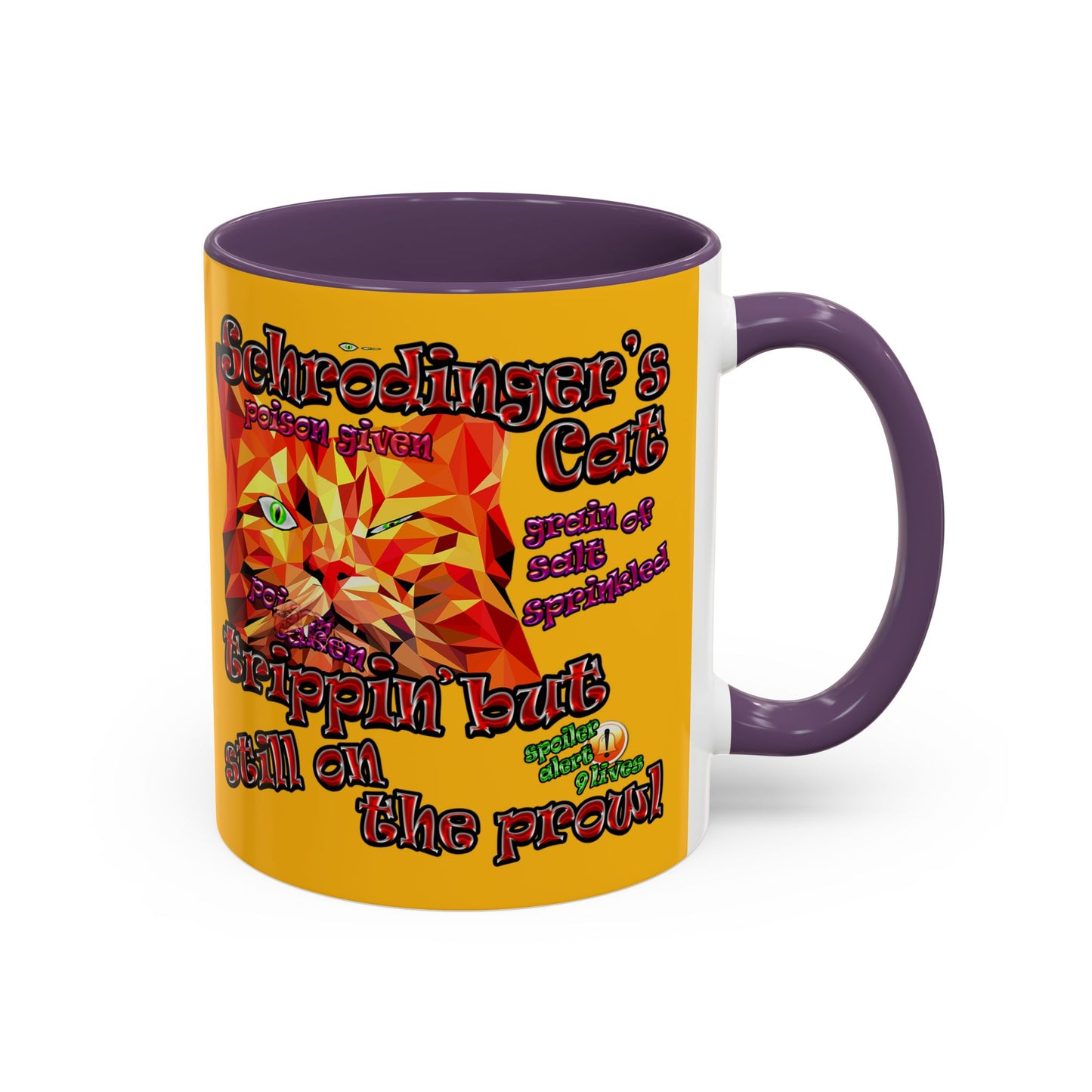 schrodinger's cat - Accent Mug (yellow)
