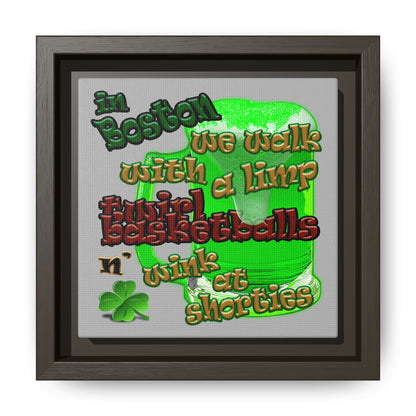 celtics logo - framed canvas art (light grey)