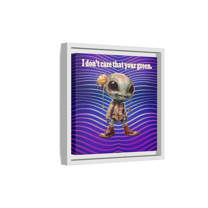 I don't care that your green - framed canvas art (purple wave)