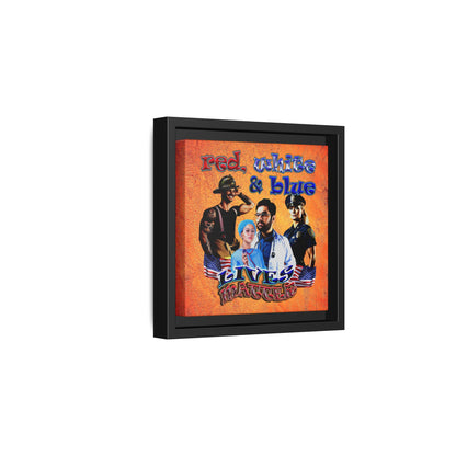 rw&b lives matter - framed canvas art (burnt orange)