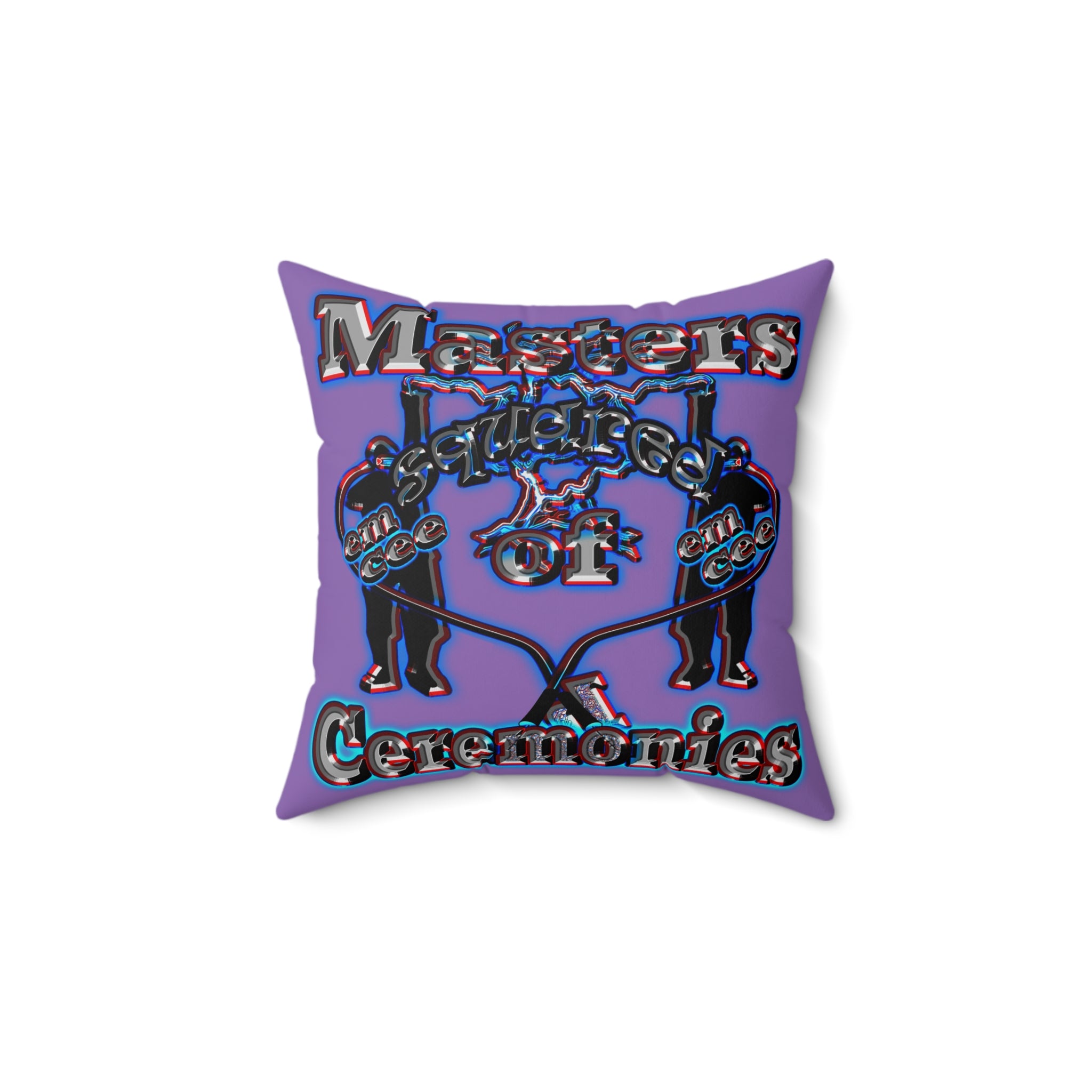 em cee squared - Spun Polyester Square Pillow - (light purple)