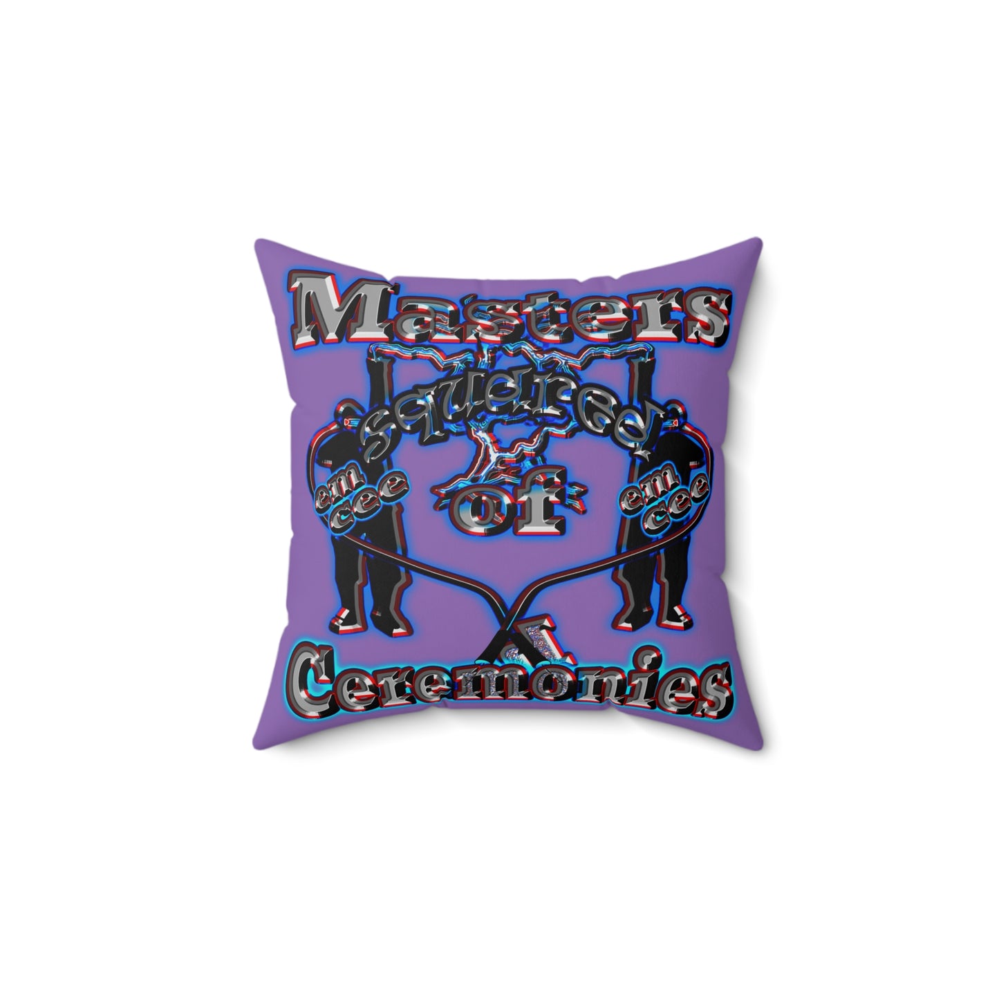 em cee squared - Spun Polyester Square Pillow - (light purple)