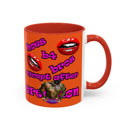 hoes b4 bros - Accent Mug (orange)