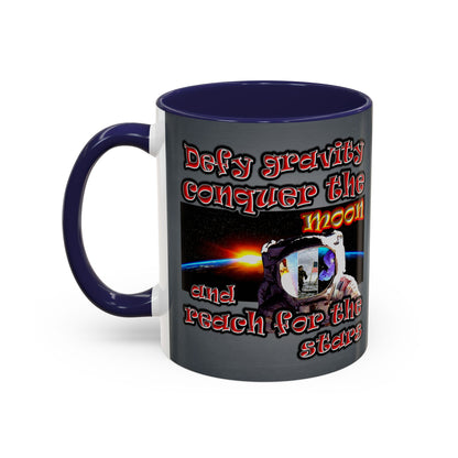defy conquer reach - Accent Mug (grey-light grey)