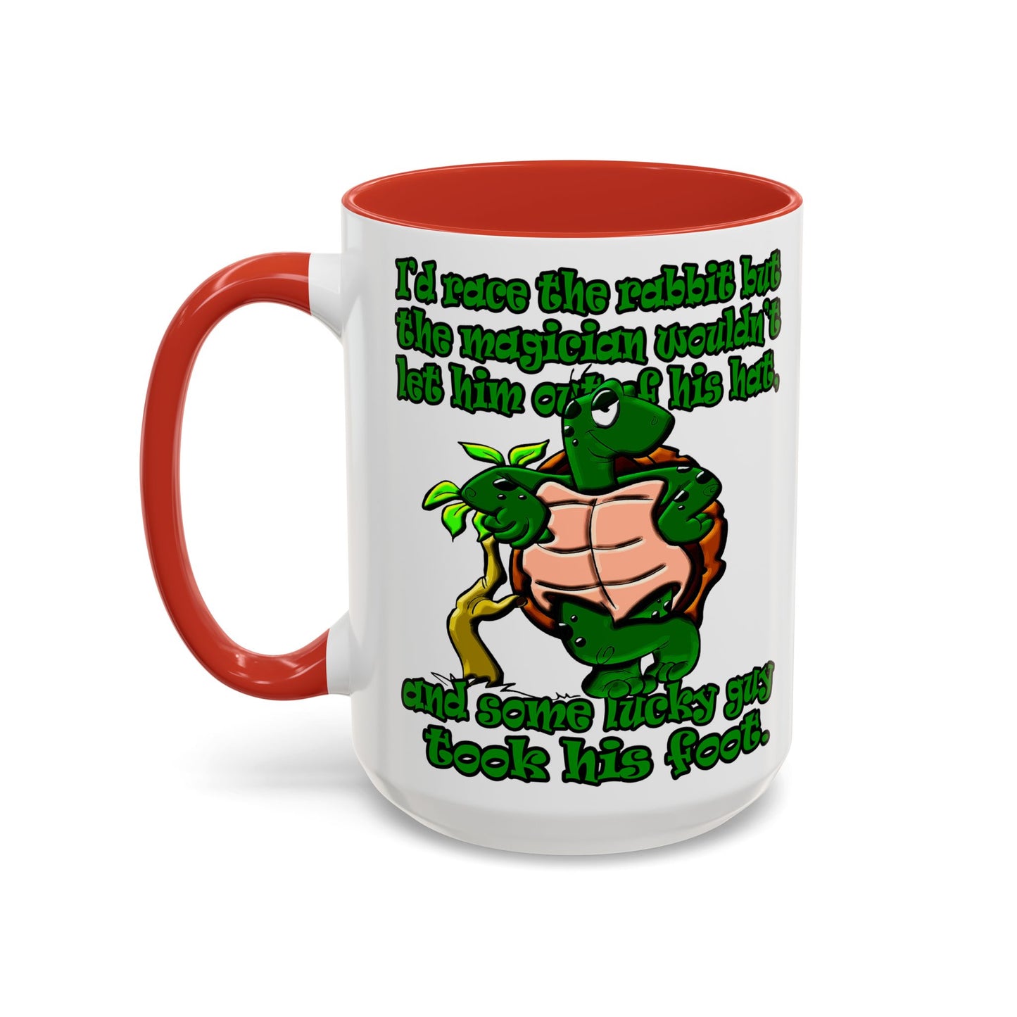 turtle race - Accent Mug (white)