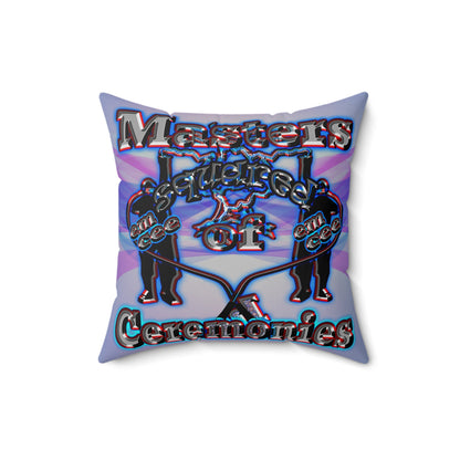 em cee squared - Spun Polyester Square Pillow - (light blue-pink wave)