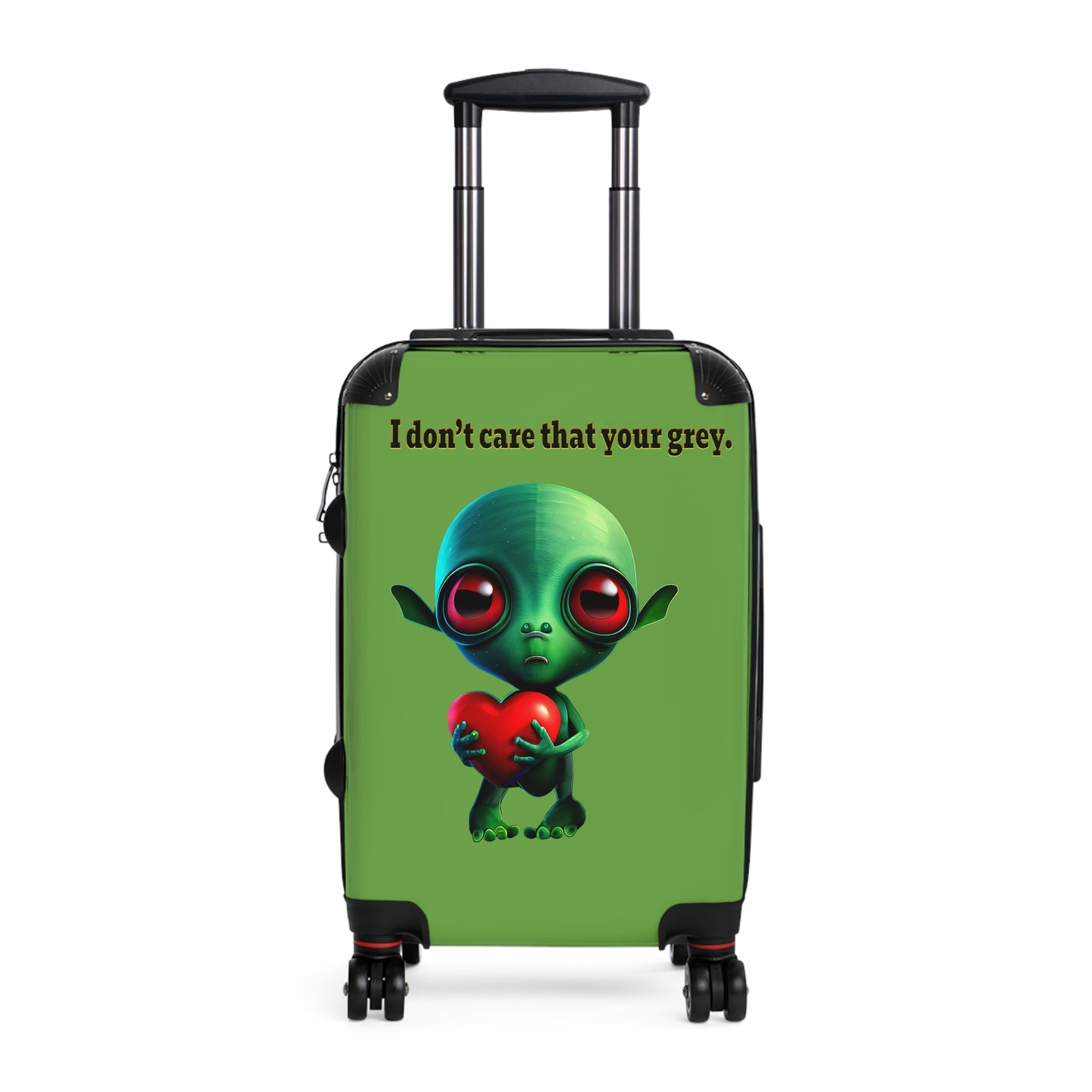 I don't care that your grey - Suitcase (green)