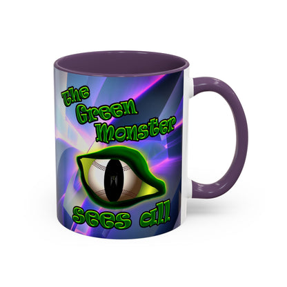 green monster - Accent Mug (grey-pink wave)