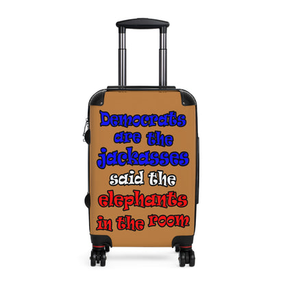 donkeys and elephants - Suitcase (light brown)