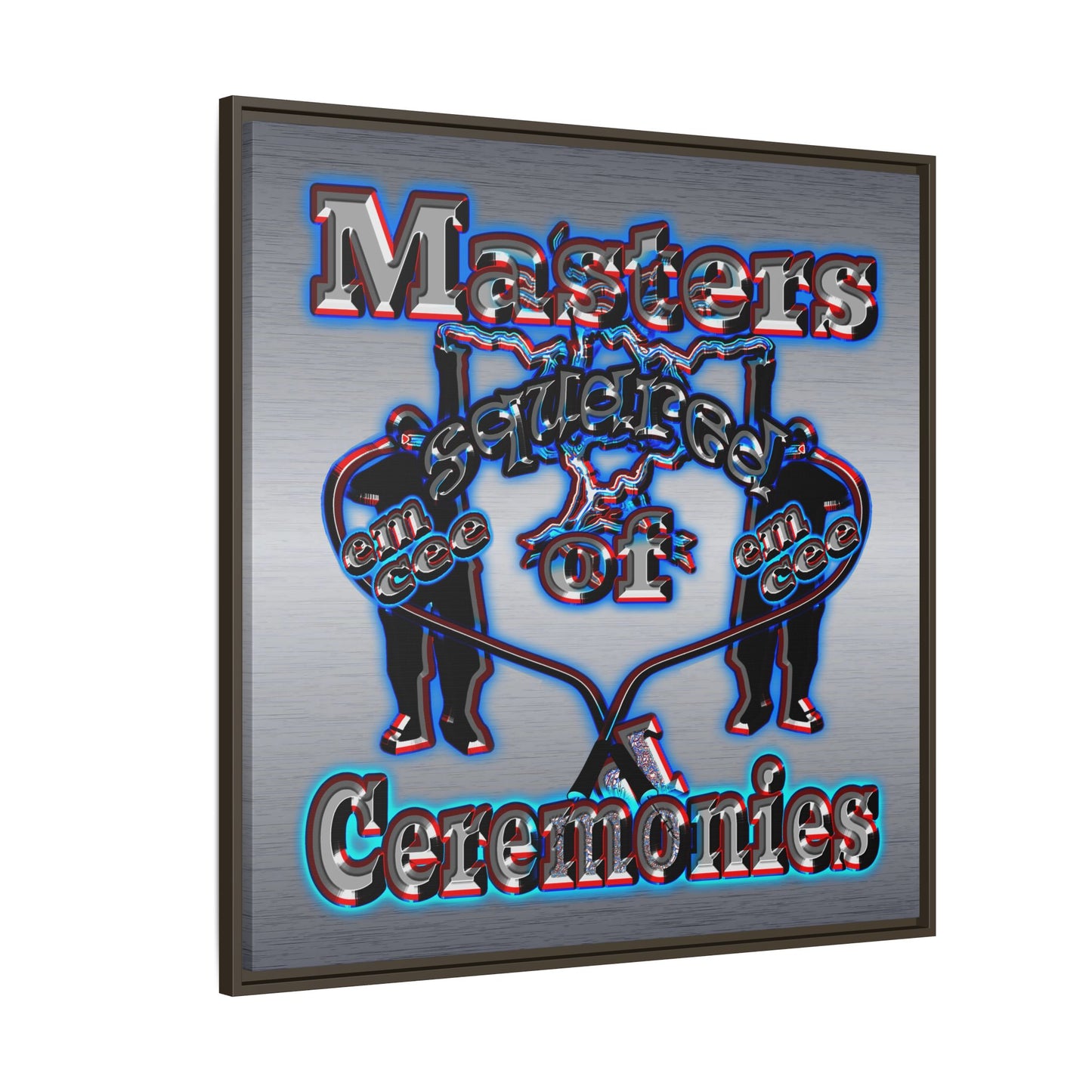 em cee squared - framed canvas art (brushed nickel)