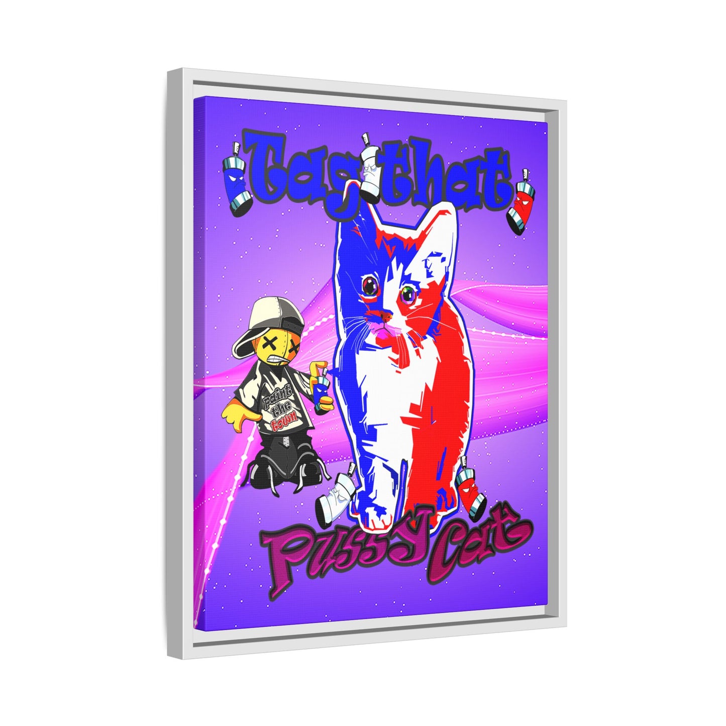 tag that - framed canvas art (purple-pink wave)