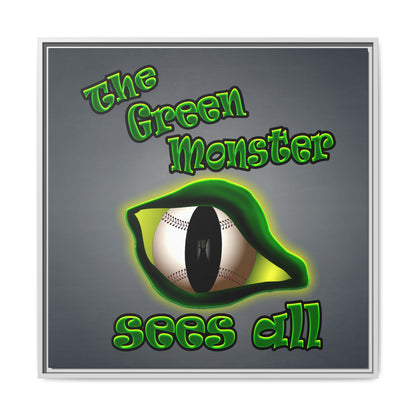 green monster - framed canvas art (grey-light grey)