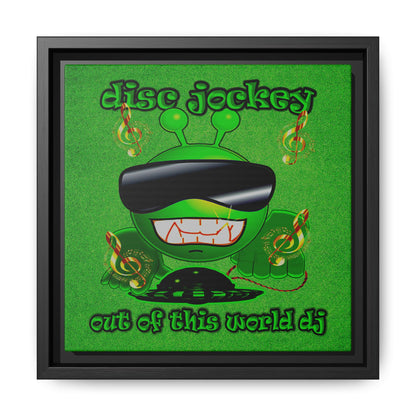 disc jockey - framed canvas art (green turf)