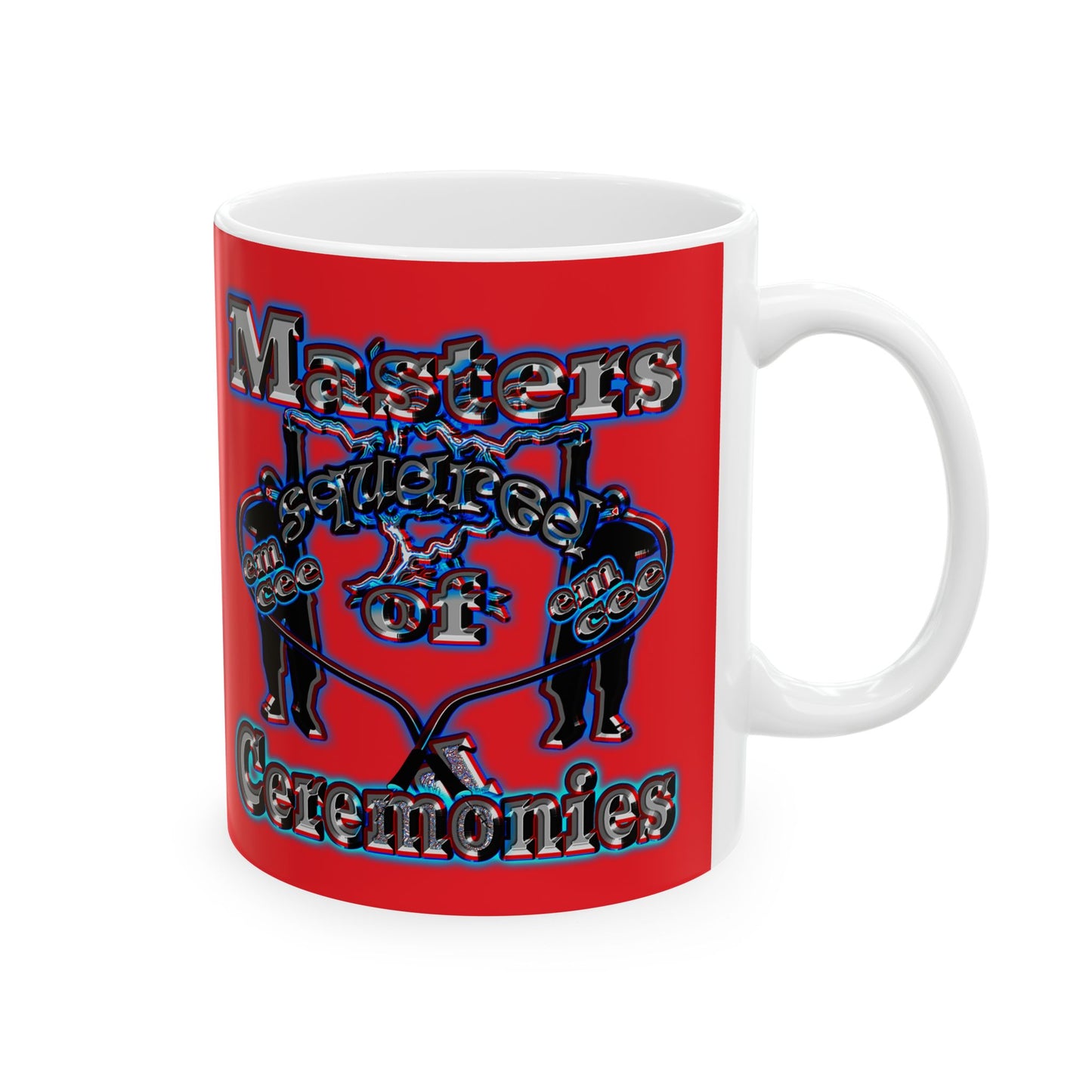 em cee squared - White Mug (red)