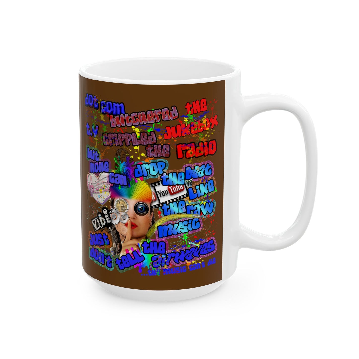 drop the beat - White Mug (brown)