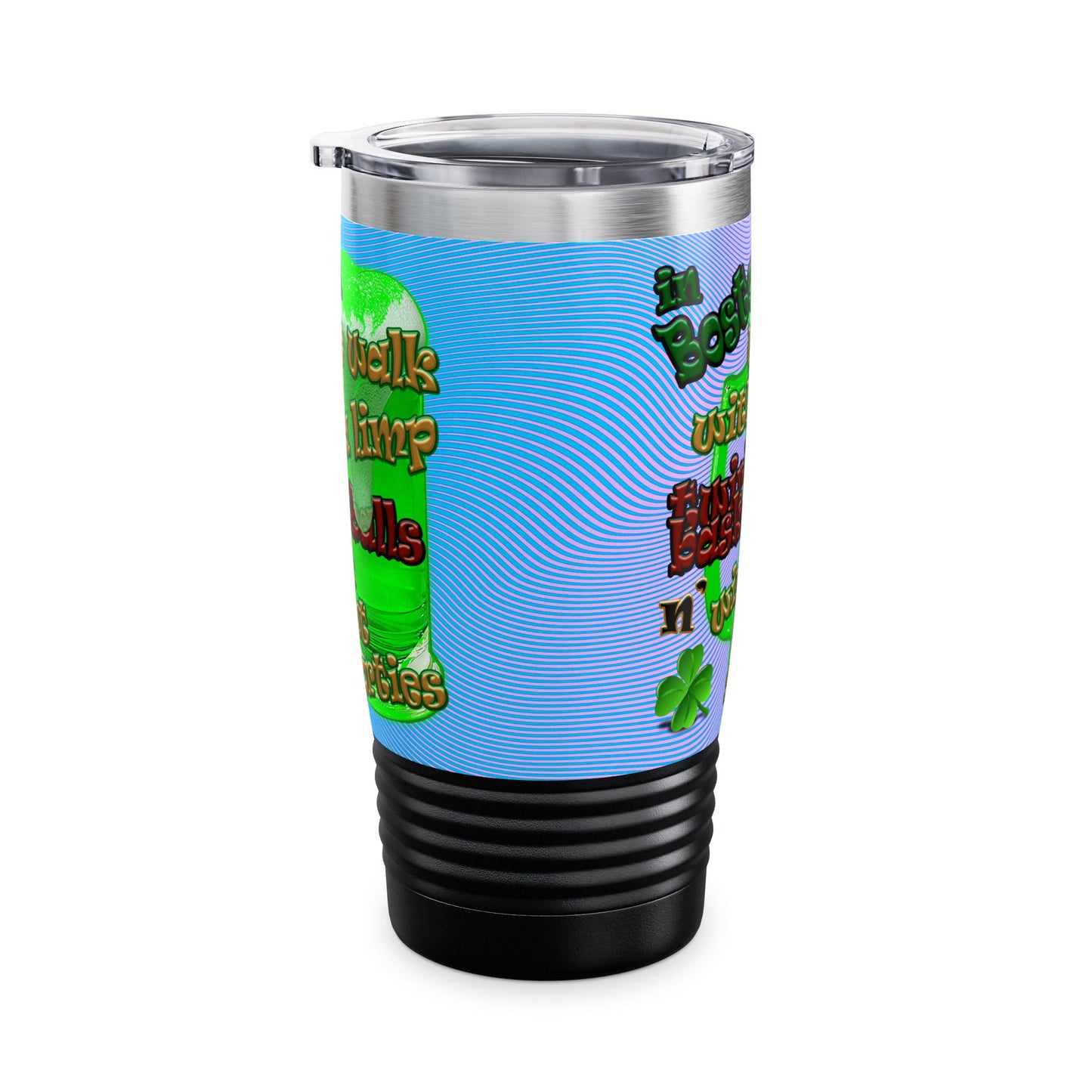celtics logo - Ringneck Tumbler, 20oz (light blue-purple wave)