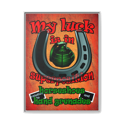 my luck - framed canvas art (burnt orange)