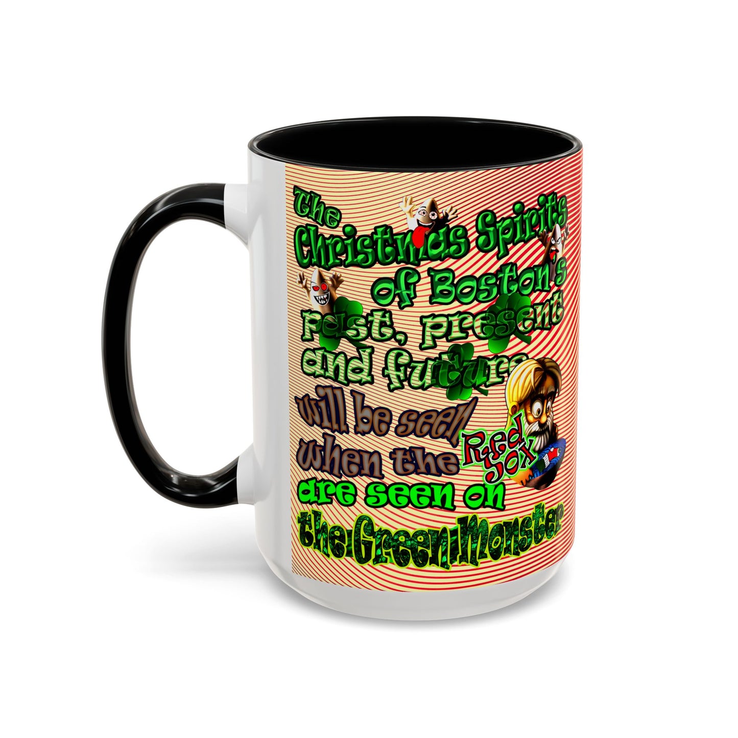 christmas spirits of boston - Accent Mug (yellow-orange wave)