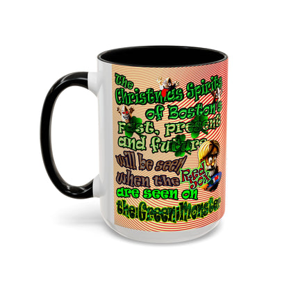 christmas spirits of boston - Accent Mug (yellow-orange wave)