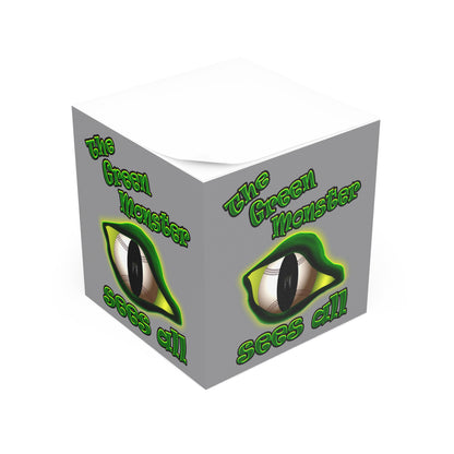 green monster - note cube (grey)