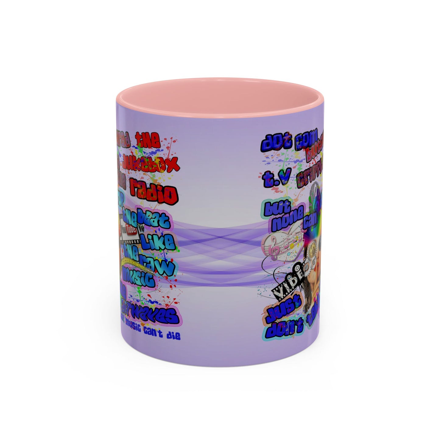 drop the beat - Accent Mug (light blue-pink wave)