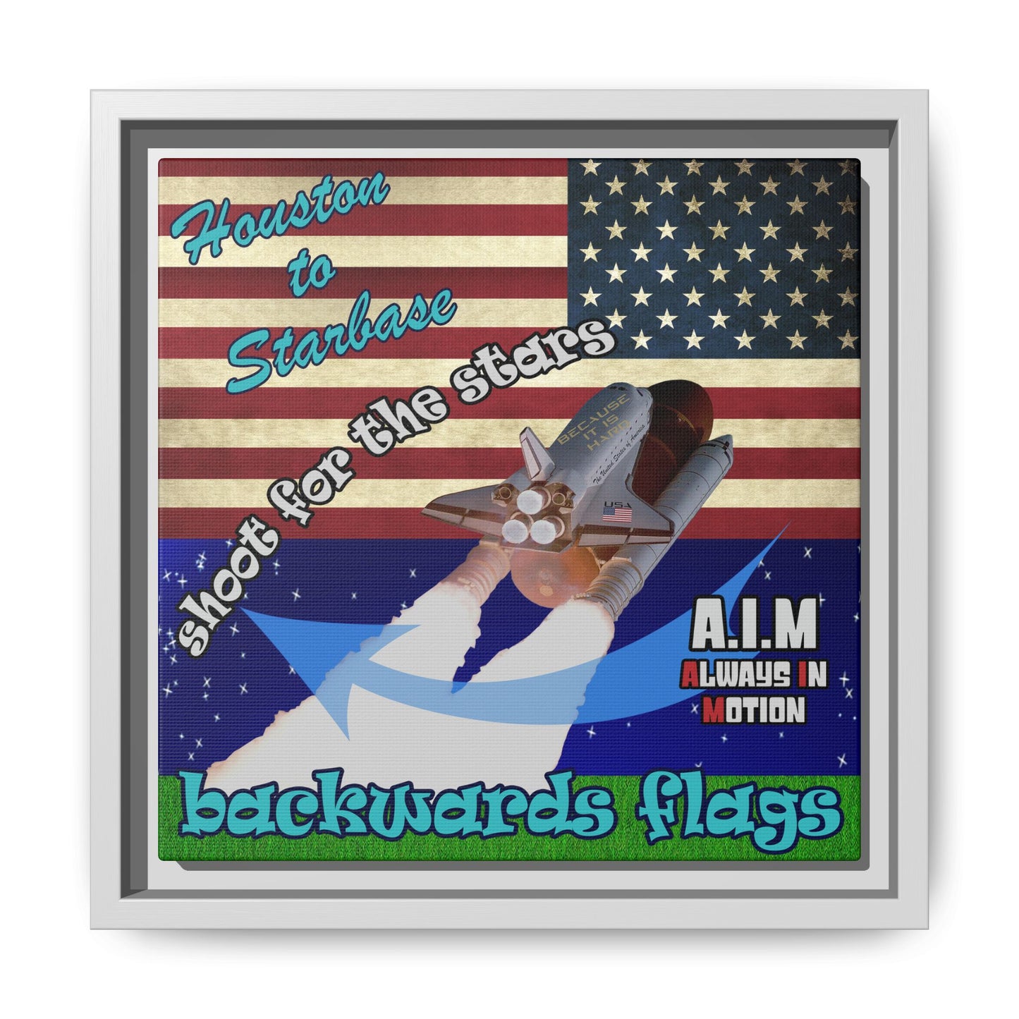 shoot for the stars - framed canvas art ('snoops' background)