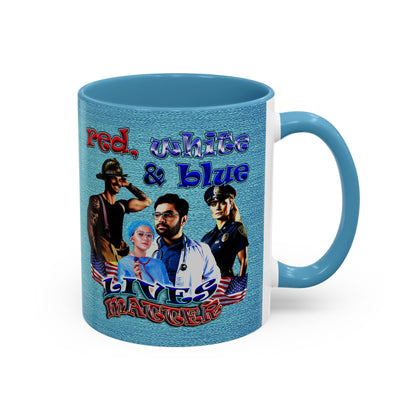 rw&b lives matter - Accent Mug (faded blue)