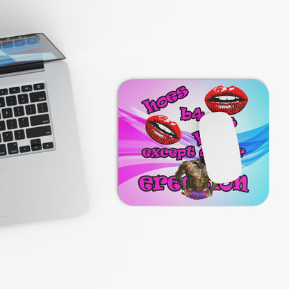 hoes b4 bros - Mouse Pad (Rectangle) (light blue-pink wave)
