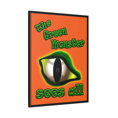 green monster - framed canvas art (orange)