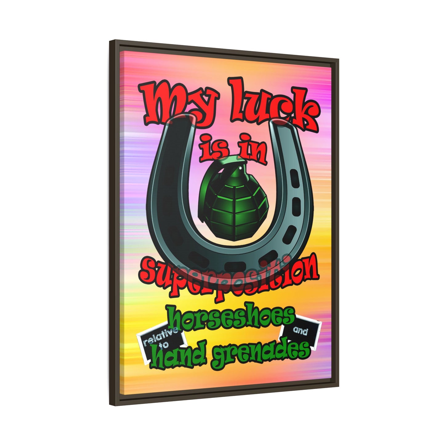 my luck - framed canvas art (color blur)