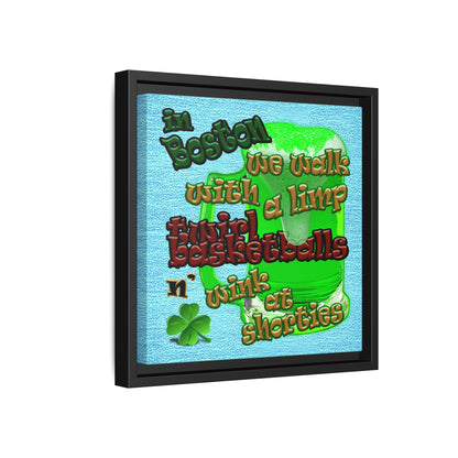 celtics logo - framed canvas art (faded blue)