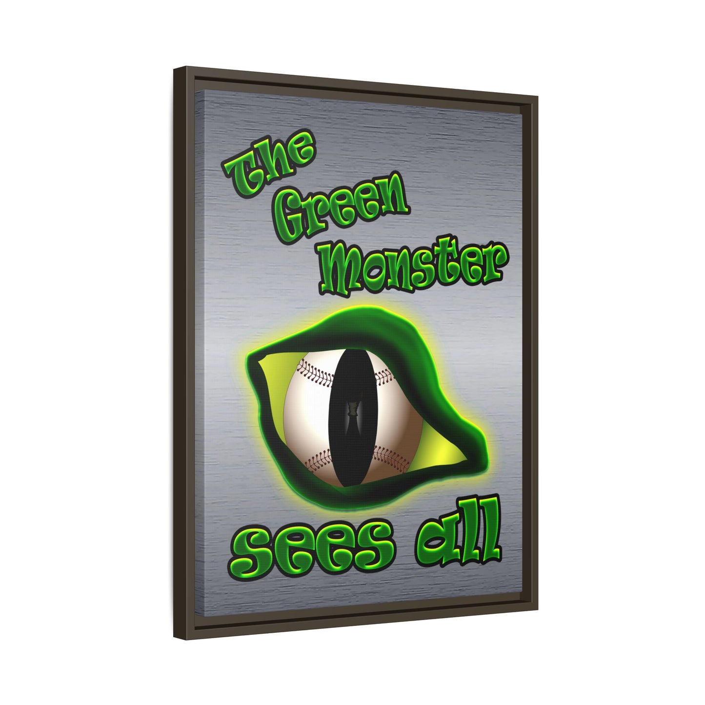 green monster - framed canvas art (brushed nickel)