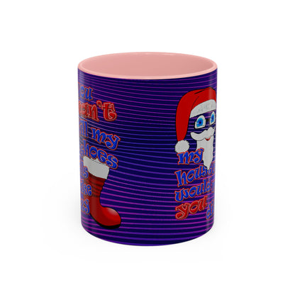 santa's shoes - Accent Mug (purple wave)