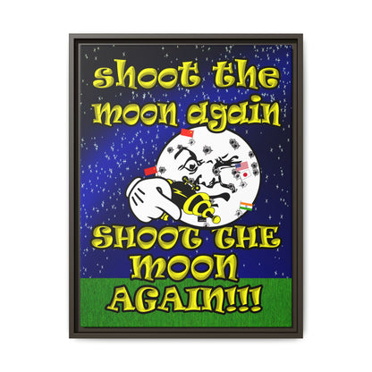 shoot the moon again - framed canvas art ('snoops' background)