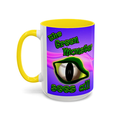 green monster - Accent Mug (purple-pink wave)