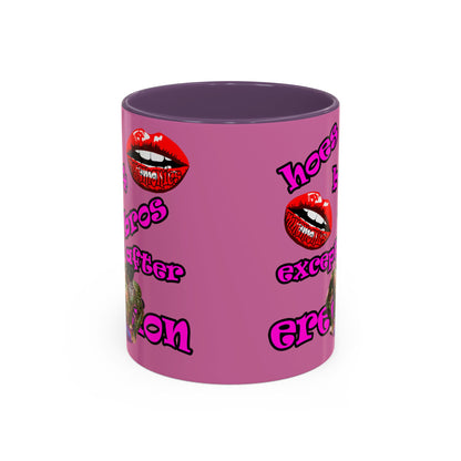 hoes b4 bros - Accent Mug (light pink)