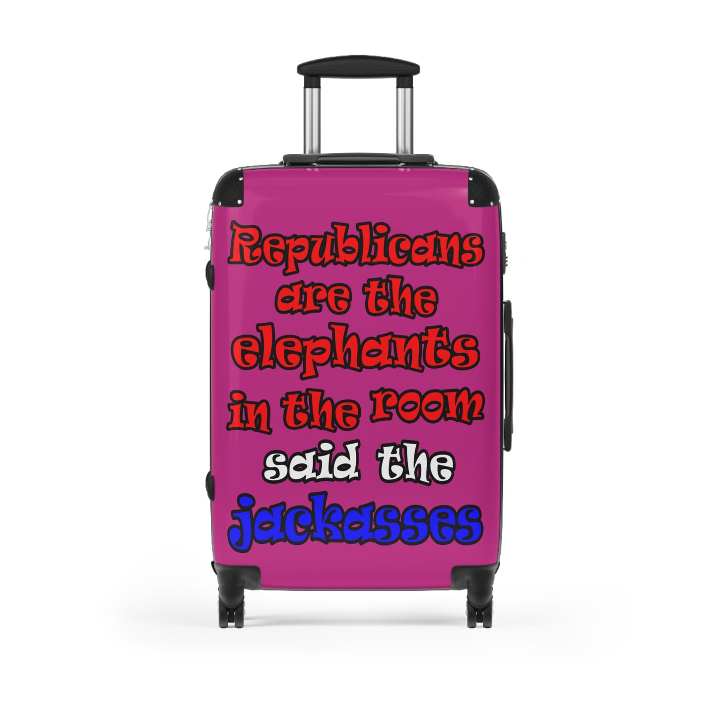 donkeys and elephants - Suitcase (pink)