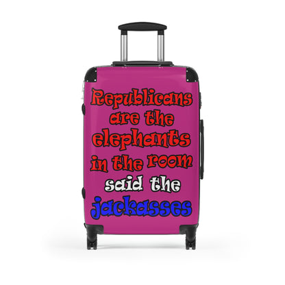 donkeys and elephants - Suitcase (pink)