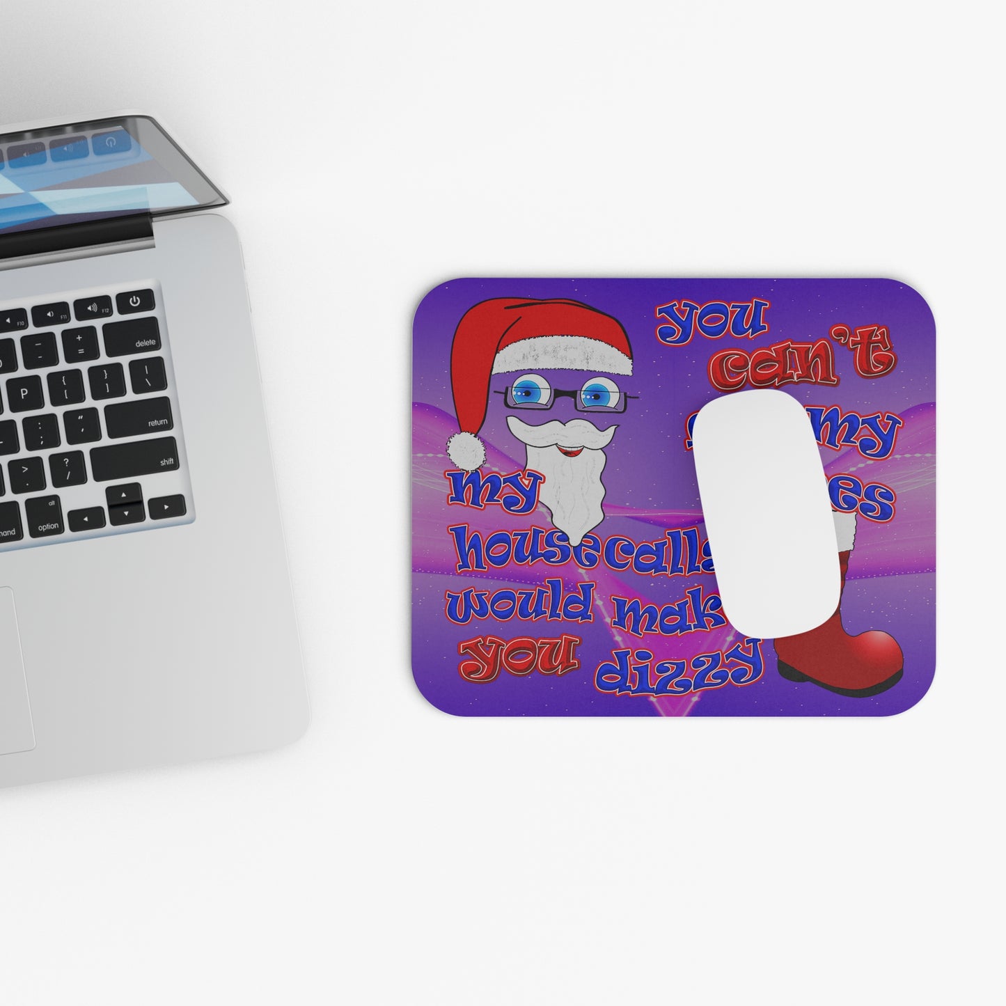 santa's shoes - Mouse Pad (Rectangle) (purple-pink wave)