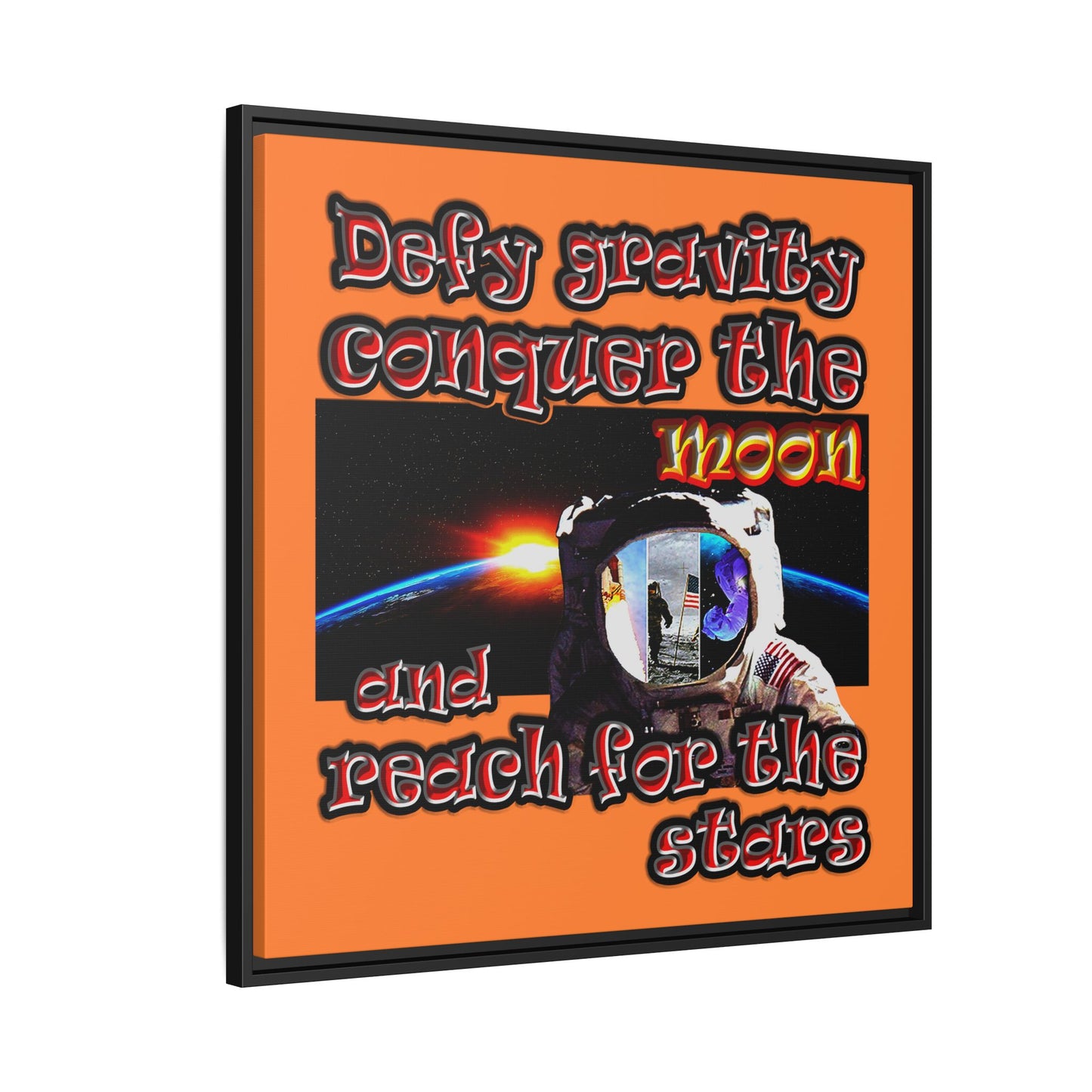 defy conquer reach - framed canvas art (crusta)