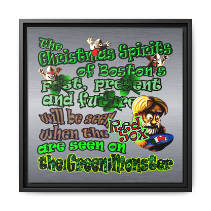 christmas spirits of boston - framed canvas art (brushed nickel)