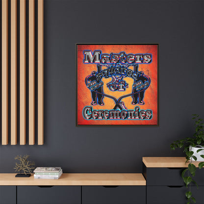 em cee squared - framed canvas art (burnt orange)