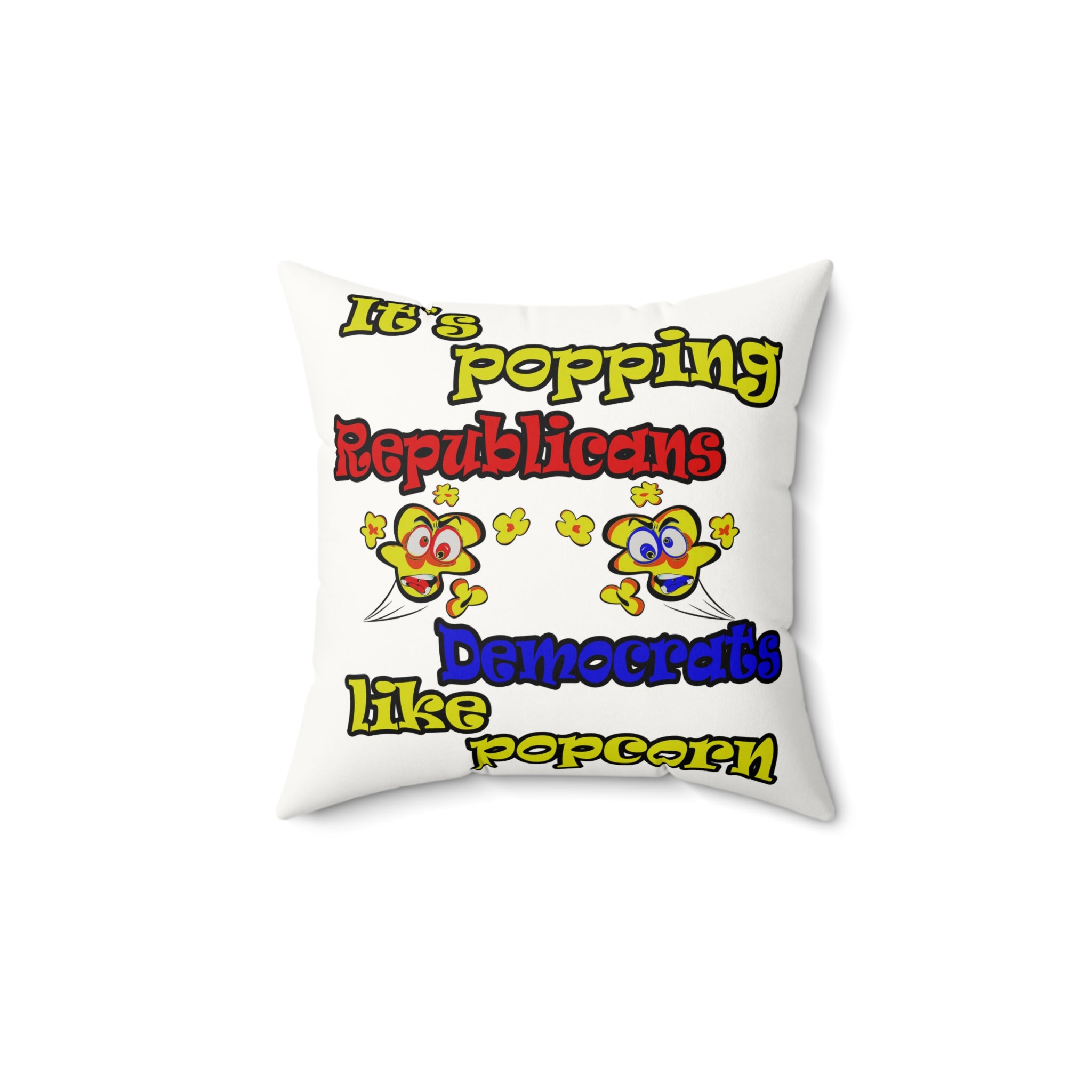 popping like popcorn - Faux Suede Square Pillow - (white)